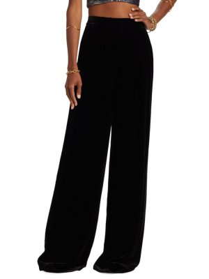 Широкие бархатные брюки Veronica , цвет Noir Ulla Johnson