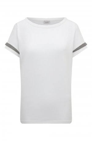 Хлопковая футболка Brunello Cucinelli. Цвет: белый