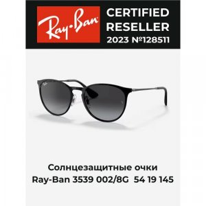 Солнцезащитные очки , оправа: металл, черный Ray-Ban. Цвет: серый/gray