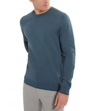 Мужской легкий пуловер приталенного кроя с круглым вырезом , цвет Faded Blue Heather Kenneth Cole