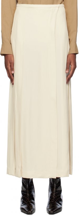 Кремового цвета Макси-юбка со складками Toteme Totême