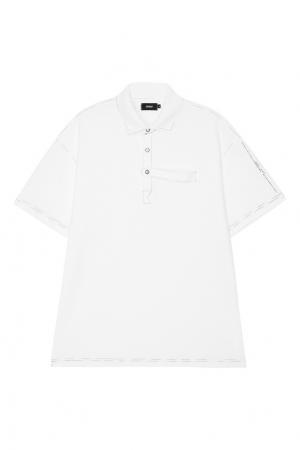 Белая рубашка-поло из хлопка 51Percent. Цвет: белый