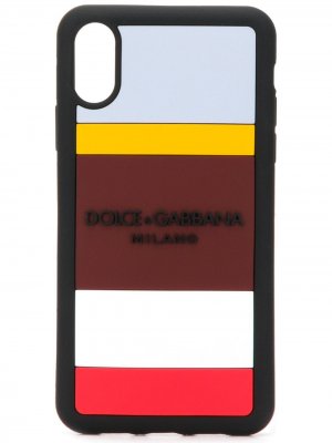 Полосатый чехол для iPhone XR Dolce & Gabbana. Цвет: черный