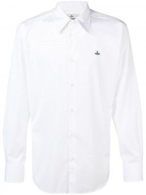 Рубашка с длинными рукавами и логотипом Vivienne Westwood. Цвет: белый