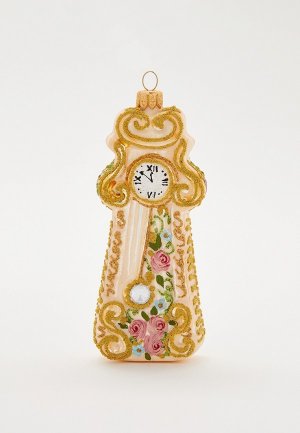 Игрушка елочная Vitus Часы длинные с мышкой Версаль. Цвет: бежевый