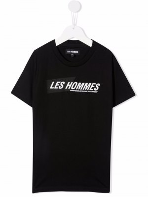Футболка с логотипом LES HOMMES KIDS. Цвет: черный