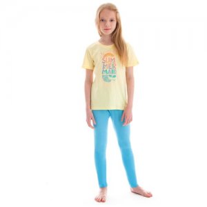 Пижама для девочек арт 11478, р.116 N.O.A.. Цвет: голубой/желтый