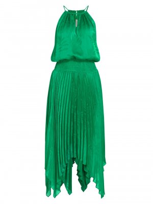 Атласное жаккардовое миди-платье Gia , зеленый Ramy Brook