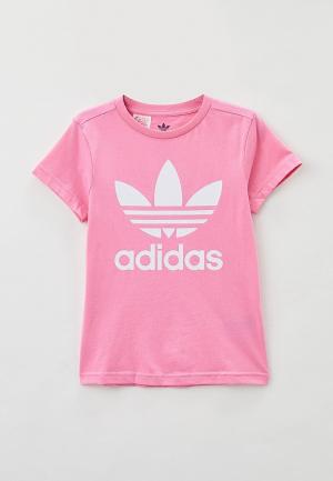 Футболка adidas Originals TREFOIL TEE. Цвет: розовый