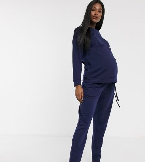 Комплект из свитшота и джоггеров для дома ASOS DESIGN Maternity-Темно-синий Maternity