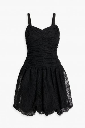 Кружевное мини-платье со сборками ANNA SUI, черный Sui