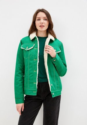 Куртка джинсовая Dasti. Цвет: зеленый