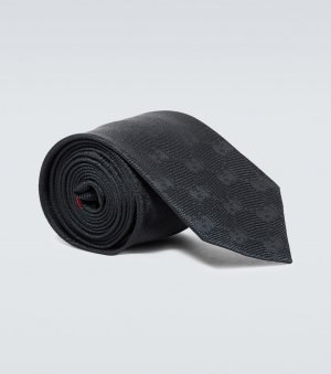 Жаккардовый шелковый галстук gg , черный Gucci