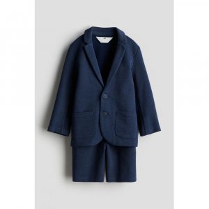 Комплект с курткой и шортами HM Dressy Pique, темно-синий H&M