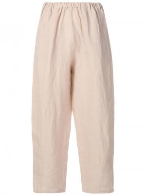 Укороченные брюки с эластичным поясом Apuntob. Цвет: бежевый