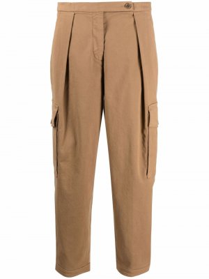 Укороченные брюки карго прямого кроя Aspesi. Цвет: коричневый