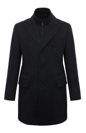 Шерстяное пальто Corneliani. Цвет: синий