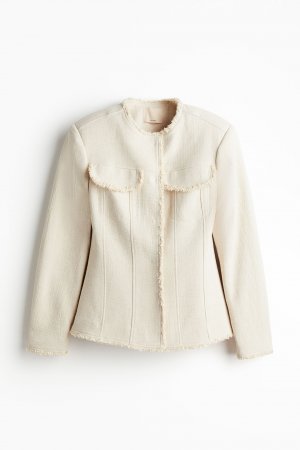 Пиджак из смесового льна с бахромой H&M