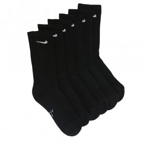 Комплект из 6 детских молодежных носков с мягкой подкладкой средней длины , черный Nike