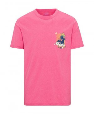 Мужской большой & Высокая футболка с рисунком для лонгборда в тропическом стиле , розовый Psycho Tuna