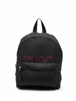 Рюкзак на молнии с логотипом HUGO. Цвет: черный