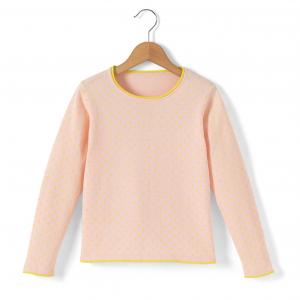 Пуловер с рисунком в горошек 3-12 лет R essentiel. Цвет: розовый
