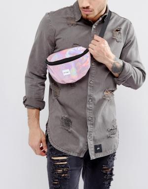 Розовая сумка-кошелек на пояс Spiral. Цвет: розовый