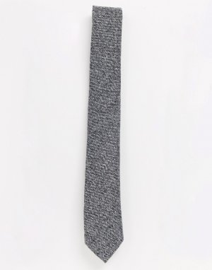 Серый галстук с узором в елочку Topman