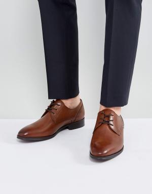 Светло-коричневые кожаные туфли дерби ALDO. Цвет: рыжий