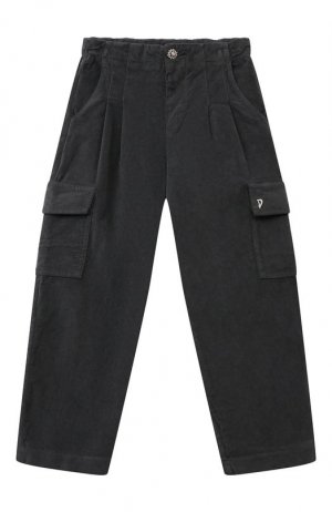 Хлопковые брюки Dondup Kids. Цвет: серый
