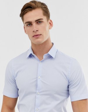 Рубашка из эластичного поплина с короткими рукавами -Синий French Connection