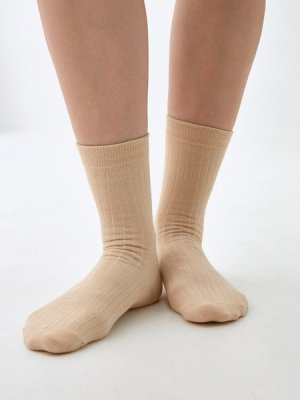 Носки из хлопка Zarina. Цвет: бежевый