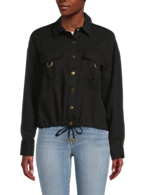 Блузонная рубашка с карманами и клапанами , черный Ellen Tracy