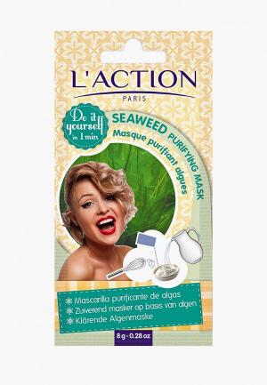 Маска для лица LAction L'Action очищающая на основе водорослей, Seaweed purifying mask, 8 г. Цвет: белый