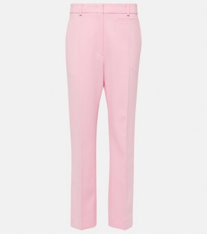 Прямые брюки roagna из смесовой шерсти со средней посадкой , розовый Sportmax