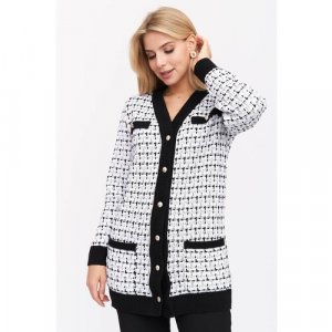 Пиджак , размер 48, белый, черный Текстильная Мануфактура. Цвет: белый/черный