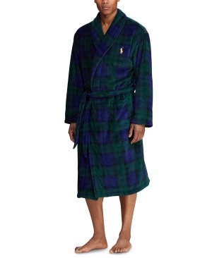 Мужской халат из плюша с шалевым воротником микрофибры Polo Ralph Lauren