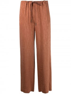 Прямые брюки с вышивкой Alysi. Цвет: коричневый