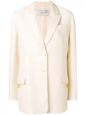 Пиджак с декором в виде буквы V Valentino. Цвет: белый