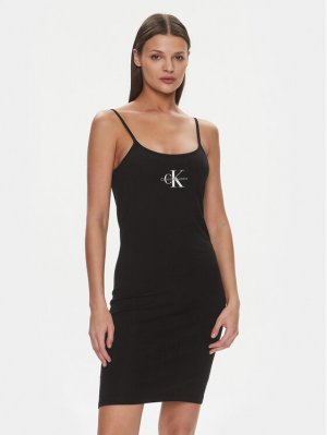 Летнее платье приталенного кроя , черный Calvin Klein