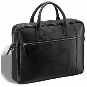 Классическая деловая сумка для документов Rochester (Рочестер) relief black BRIALDI. Цвет: черный
