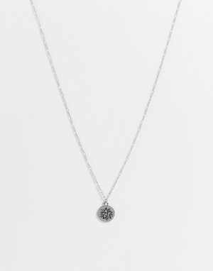 Серебристое ожерелье с подвеской дизайном улыбающейся звезды Inspired-Серебристый Reclaimed Vintage