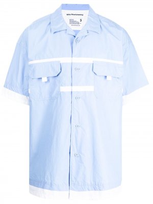Многослойная рубашка с кантом White Mountaineering. Цвет: синий