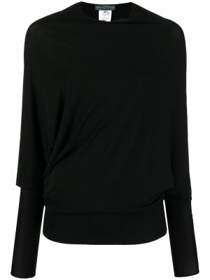 Драпированная блузка с длинными рукавами Herve L. Leroux. Цвет: черный
