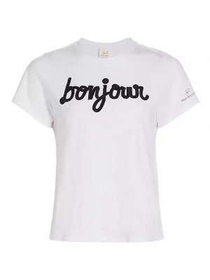 Хлопковая футболка Bonjour с пайетками Cinq À Sept, черный Sept