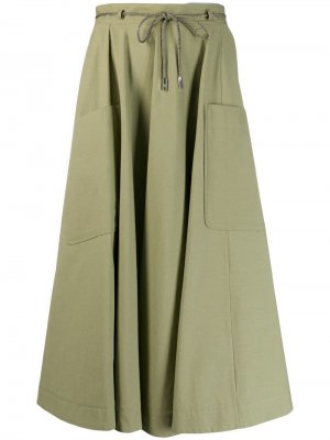 Плиссированная юбка с карманами Eleventy. Цвет: зеленый