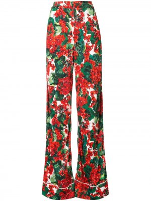 Расклешенные брюки с принтом Portofino Dolce & Gabbana. Цвет: зеленый