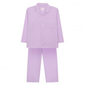 Хлопковая пижама Derek Rose. Цвет: фиолетовый
