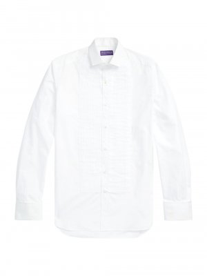 Хлопковая плиссированная рубашка Dexter с длинными рукавами , белый Ralph Lauren Purple Label