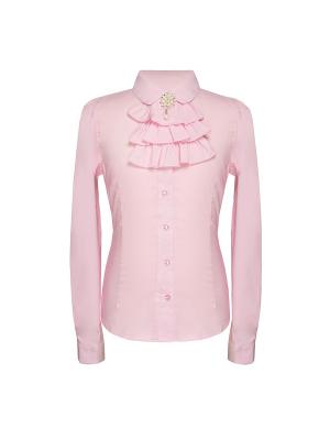 Блузка для девочки с длинным рукавом 7 одежек. Цвет: розовый